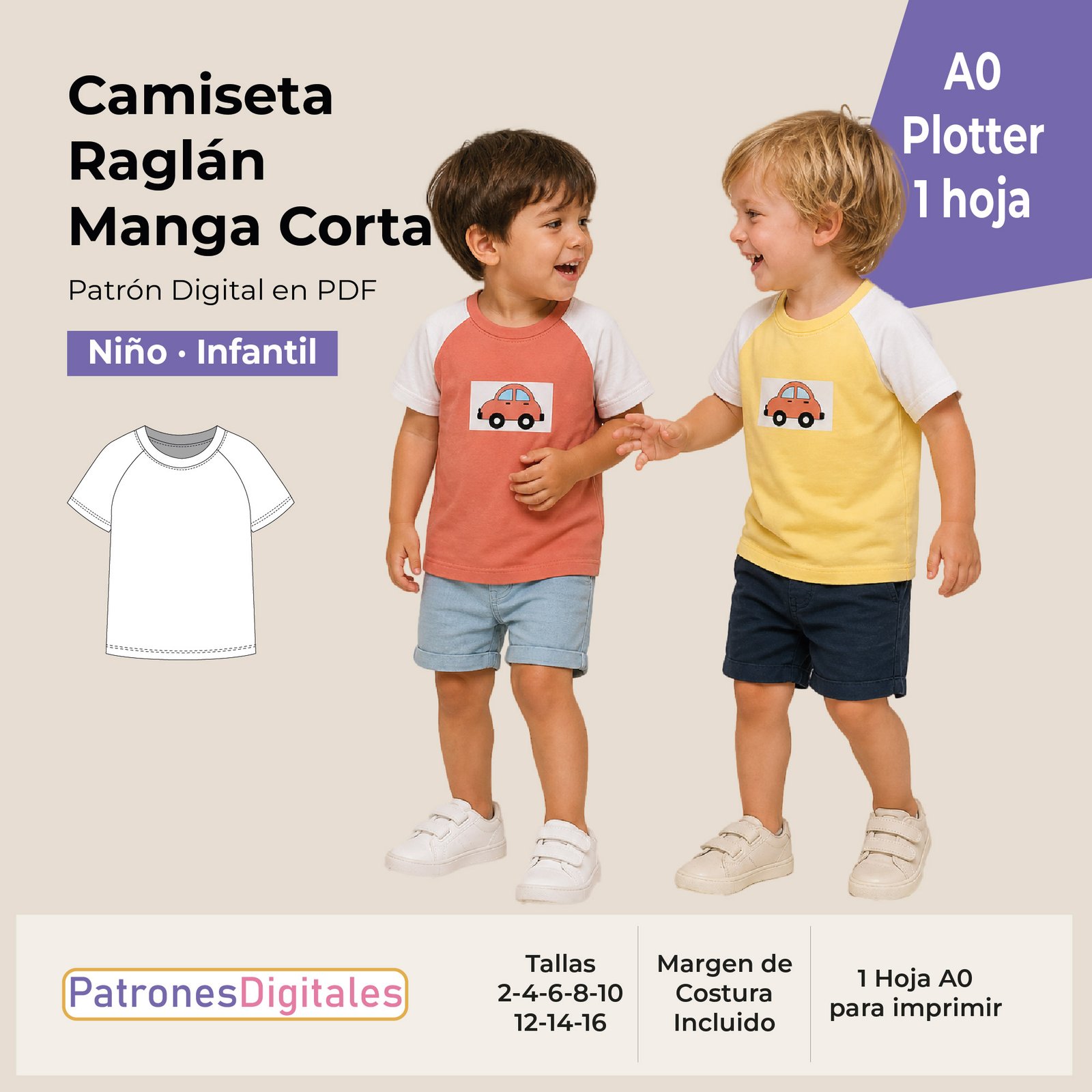 tienda 1 camiseta raglán manga corta niño