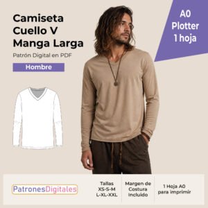 tienda 1 camiseta cuello v manga larga hombre