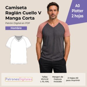 tienda 1 camiseta v raglan manga corta hombre