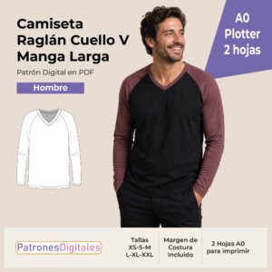 tienda 1 camiseta raglán v manga larga hombre