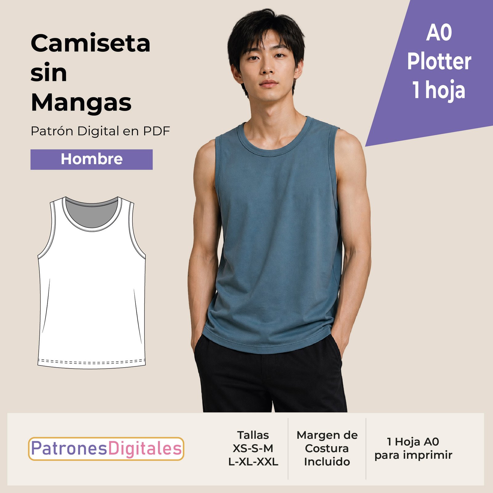 tienda 1 camiseta sin mangas hombre