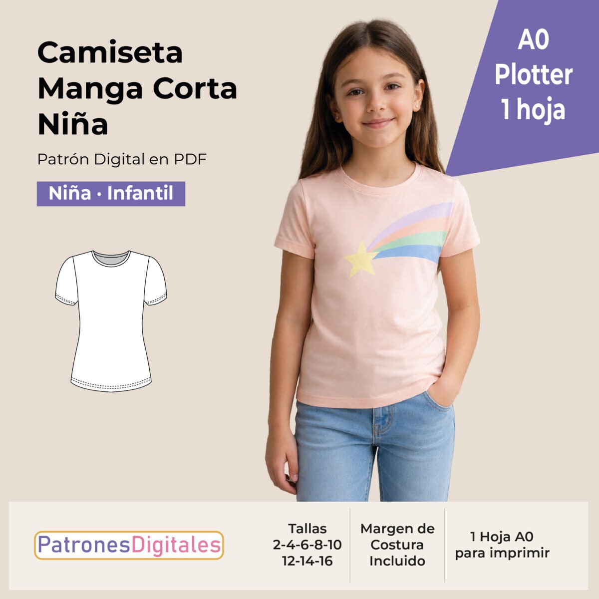 tienda 1 camiseta manga corta niña