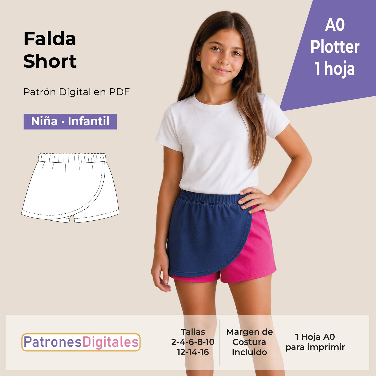 Falda Short Niña A0
