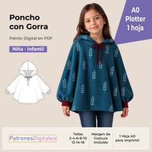 tienda 1 poncho con gorra niña