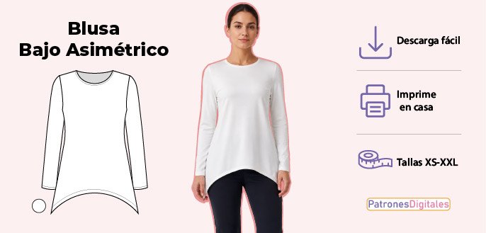 cabecera blusa balo asimétrico mujer