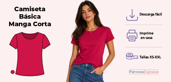 cabecera camiseta básica manga corta mujer