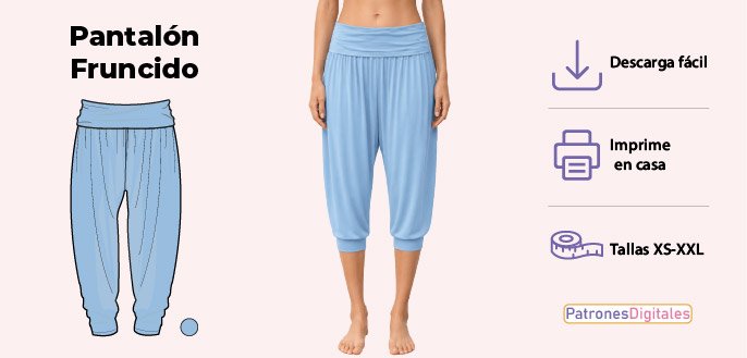 cabecera pantalón fruncido mujer