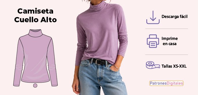 cabecera camiseta cuello alto mujer