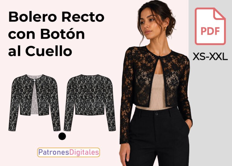 miniatura bolero con botón al cuello mujer