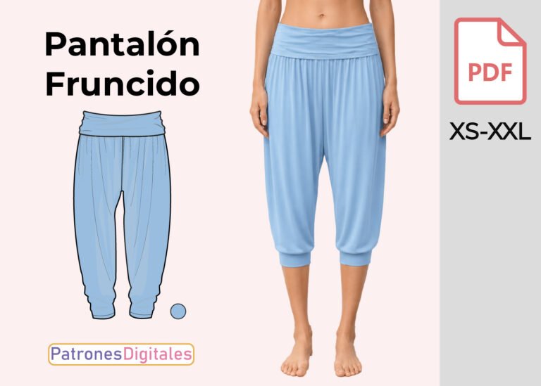 miniatura pantalón fruncido mujer