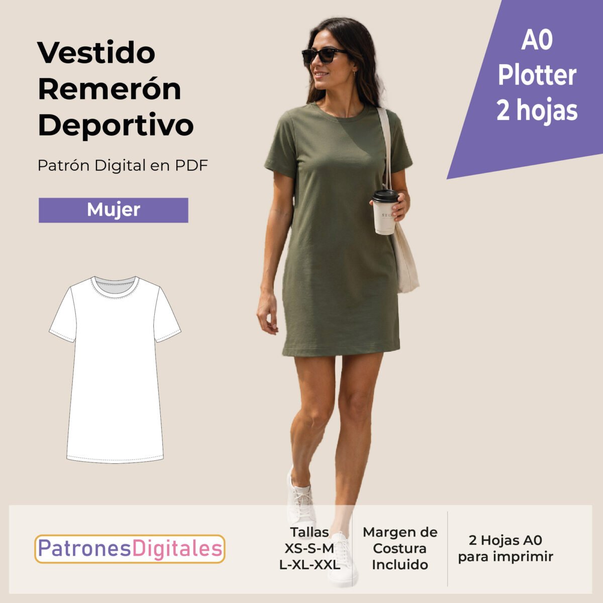 tienda 1 vestido remerón deportivo mujer
