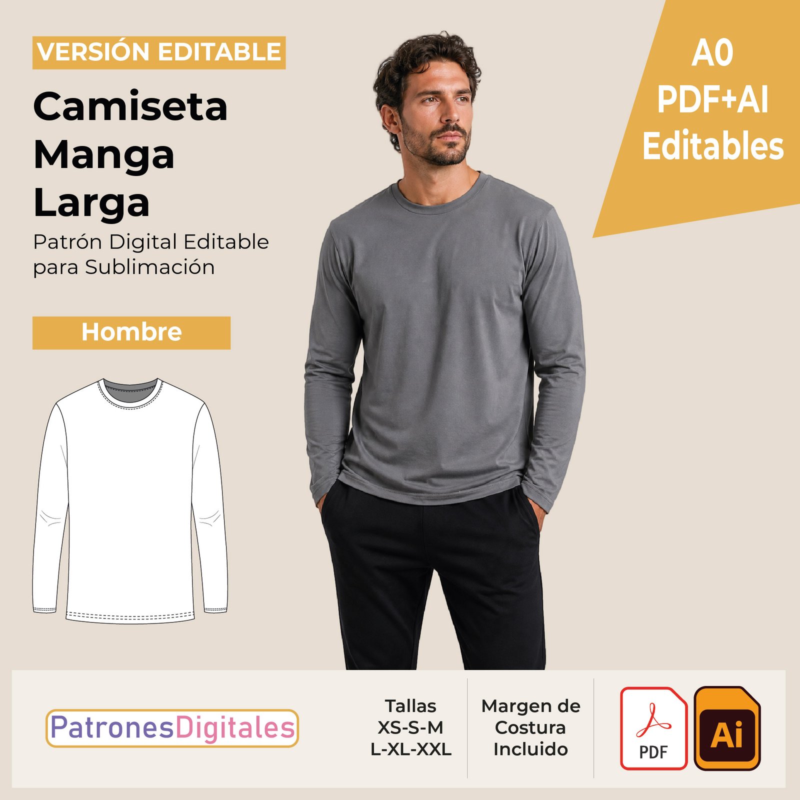 tienda 1 camiseta manga larga hombre