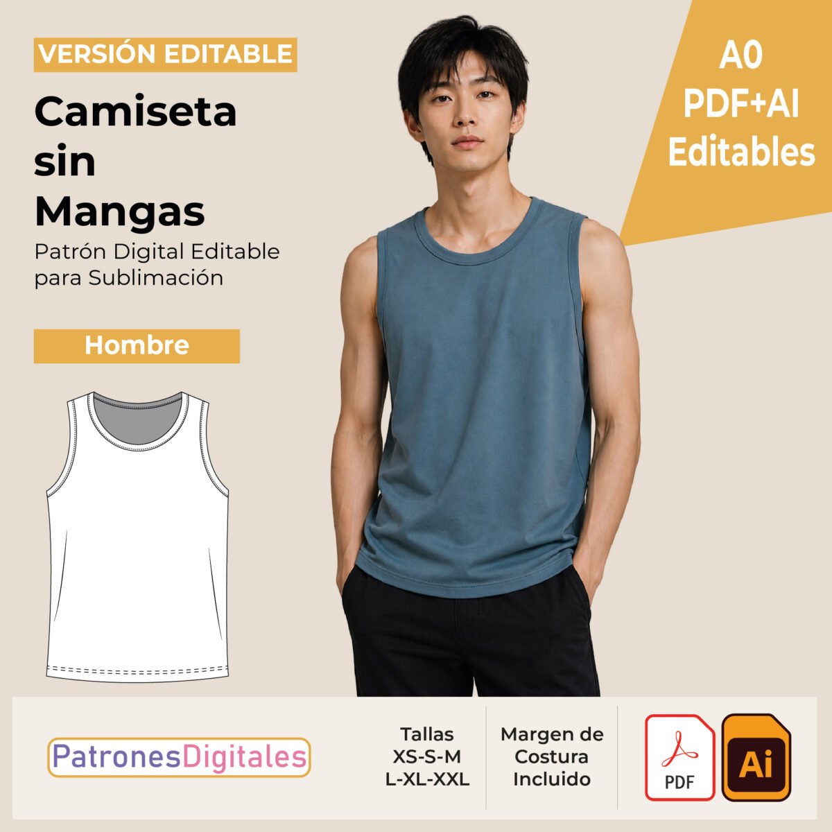 tienda 1 camiseta sin mangas hombre