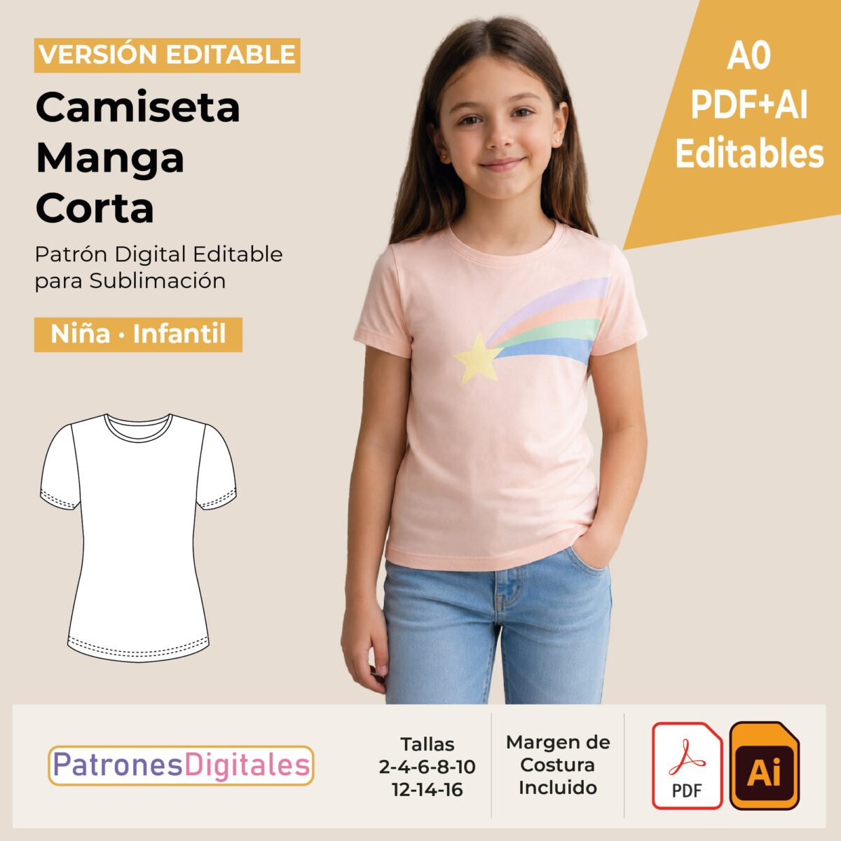 tienda 1 camiseta manga corta niña