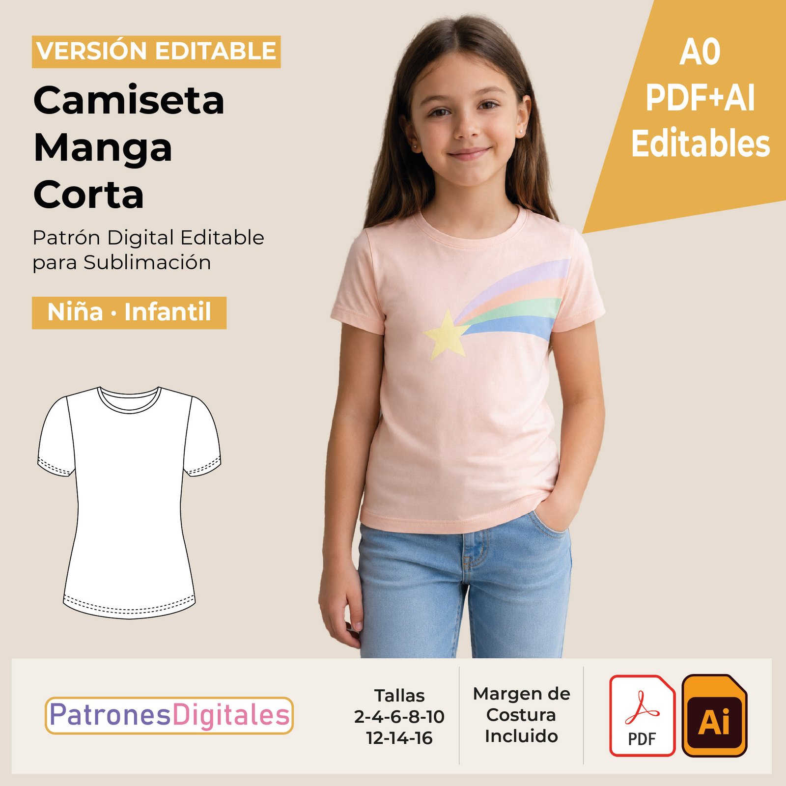 tienda 1 camiseta manga corta niña