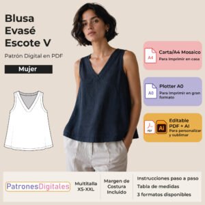 tienda portada blusa evasé escote v mujer