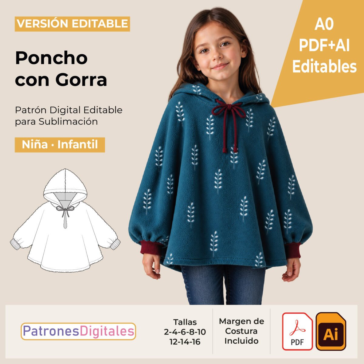 tienda 1 poncho niña
