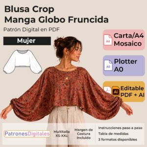tienda 1 blusa manga globo fruncida