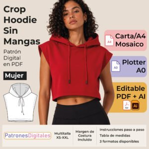tienda 1 crop hoddie sin mangas mujer