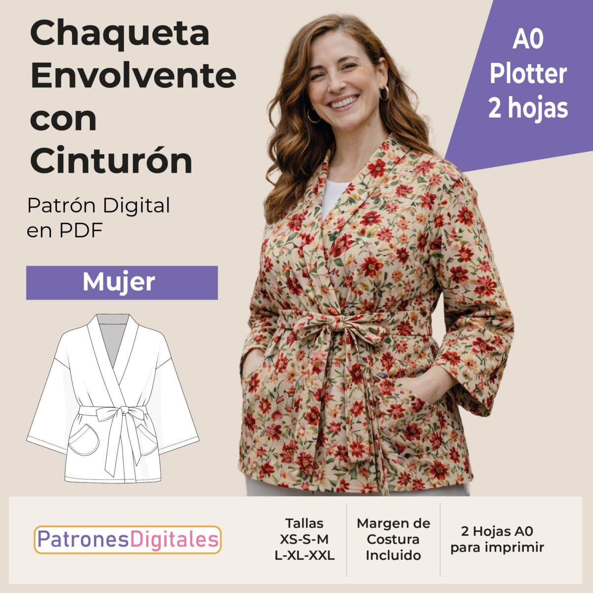 tienda 1 chaqueta envolvente con cinturón plotter