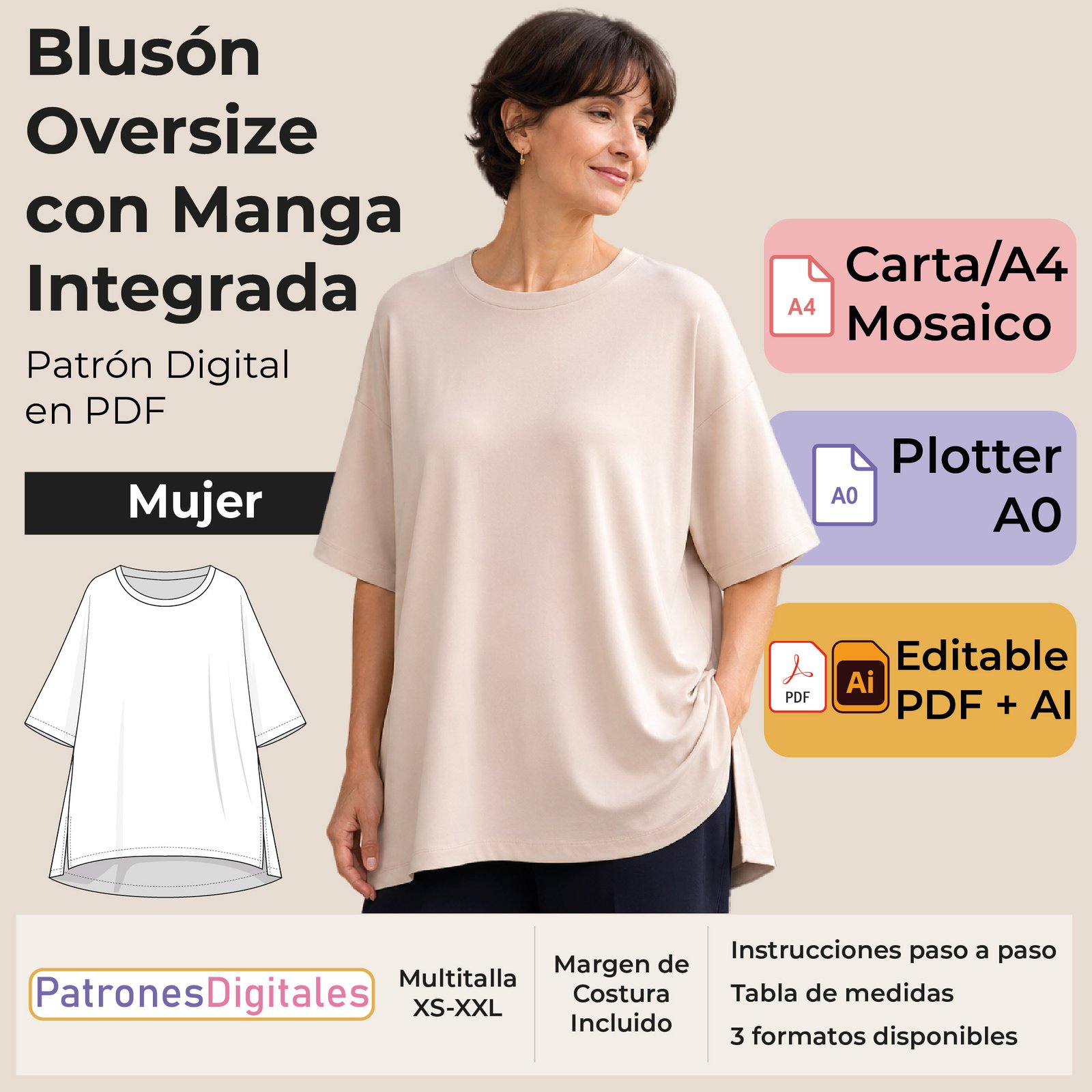tienda 1 blusón oversize manga integrada